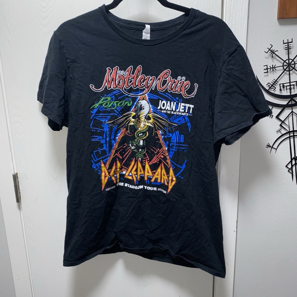 Motley Crue Def Leppard Posion Joan Jett Rock Band Tour‎ Concert T-Shirt  L